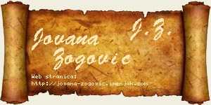 Jovana Zogović vizit kartica